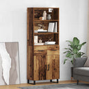 Highboard med skuffe 2 pcs Gammelt træ Konstrueret træ