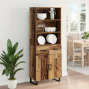Highboard med skuffe 2 pcs Gammelt træ Konstrueret træ