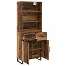 Highboard med skuffe 2 pcs Gammelt træ Konstrueret træ