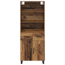 Highboard med skuffe 2 pcs Gammelt træ Konstrueret træ