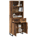 Highboard med skuffe 2 pcs Gammelt træ Konstrueret træ