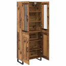 Highboard 2 pcs Gammelt træ Konstrueret træ