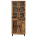 Highboard 2 pcs Gammelt træ Konstrueret træ