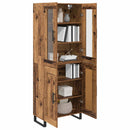 Highboard 2 pcs Gammelt træ Konstrueret træ