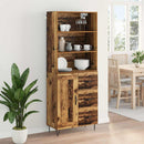 Highboard med skuffe 2 pcs Gammelt træ Konstrueret træ