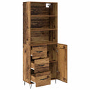 Highboard med skuffe 2 pcs Gammelt træ Konstrueret træ