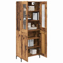Highboard 2 pcs Gammelt træ Konstrueret træ