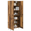 Highboard 2 pcs Gammelt træ Konstrueret træ