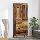 Highboard med skuffe 2 pcs Gammelt træ Konstrueret træ