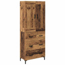 Highboard med skuffe 2 pcs Gammelt træ Konstrueret træ