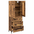 Highboard med skuffe 2 pcs Gammelt træ Konstrueret træ