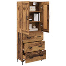 Highboard med skuffe 2 pcs Gammelt træ Konstrueret træ