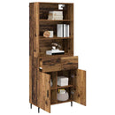 Highboard Gammelt træ 69,5 x 34 x 180 cm Ingeniørtræ og glas