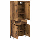 Highboard 2 pcs Gammelt træ Konstrueret træ