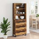 Highboard med skuffe 2 pcs Gammelt træ Konstrueret træ