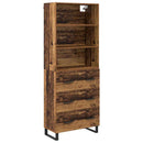 Highboard med skuffe 2 pcs Gammelt træ Konstrueret træ
