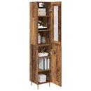 Highboard 2 pcs Gammelt træ Konstrueret træ