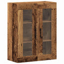 Highboard med skuffe 2 pcs Gammelt træ Ingeniørtræ og glas