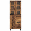 Highboard med skuffe 2 pcs Gammelt træ Ingeniørtræ og glas