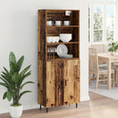 Highboard Gammelt træ 69,5 x 34 x 180 cm Ingeniørtræ og glas