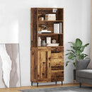 Highboard Gammelt træ 69,5 x 34 x 180 cm Ingeniørtræ og glas