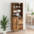 Highboard Gammelt træ 69,5 x 34 x 180 cm Ingeniørtræ og glas