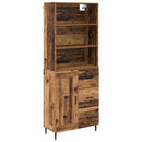 Highboard Gammelt træ 69,5 x 34 x 180 cm Ingeniørtræ og glas