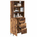 Highboard Gammelt træ 69,5 x 34 x 180 cm Ingeniørtræ og glas