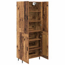 Highboard 2 pcs Gammelt træ Ingeniørtræ og glas