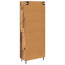 Highboard 2 pcs Gammelt træ Ingeniørtræ og glas
