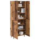 Highboard 2 pcs Gammelt træ Ingeniørtræ og glas