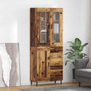 Highboard med skuffe 2 pcs Gammelt træ Konstrueret træ