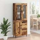 Highboard med skuffe 2 pcs Gammelt træ Konstrueret træ