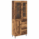 Highboard med skuffe 2 pcs Gammelt træ Konstrueret træ