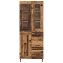 Highboard med skuffe 2 pcs Gammelt træ Konstrueret træ