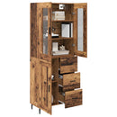 Highboard med skuffe 2 pcs Gammelt træ Konstrueret træ