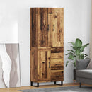 Highboard med skuffe 2 pcs Gammelt træ 69,5 x 34 x 180 cm