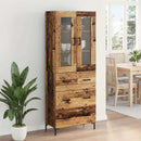 Highboard med skuffe 2 pcs Gammelt træ Konstrueret træ