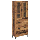 Highboard med skuffe 2 pcs Gammelt træ Konstrueret træ