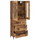 Highboard med skuffe 2 pcs Gammelt træ Konstrueret træ
