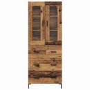 Highboard med skuffe 2 pcs Gammelt træ Konstrueret træ