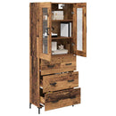 Highboard med skuffe 2 pcs Gammelt træ Konstrueret træ