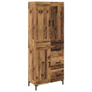 Highboard med skuffe 2 pcs Gammelt træ Konstrueret træ