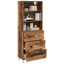 Highboard med skuffe 2 pcs Gammelt træ Konstrueret træ