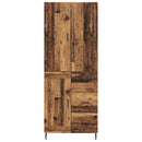 Highboard med skuffe 2 pcs Gammelt træ Ingeniørtræ og glas