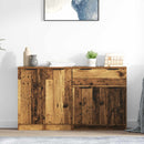 Sideboard med skuffe 3 pcs Gammelt træ Konstrueret træ
