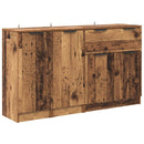 Sideboard med skuffe 3 pcs Gammelt træ Konstrueret træ