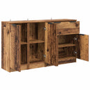 Sideboard med skuffe 3 pcs Gammelt træ Konstrueret træ