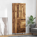 Highboard med skuffe 2 pcs Gammelt træ Konstrueret træ