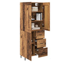 Highboard med skuffe 2 pcs Gammelt træ Konstrueret træ